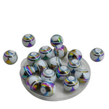 Yoga Pose Plated Glass Beads (10 Pieces) 10x9 MM Multicolor Hole 1 MM Round For Jewellery Making Arts Crafts