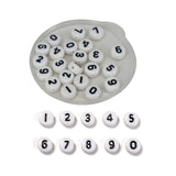 Acrylic Number Beads 7x4 MM White Hole Size 1.5 MM Flat Round For Jewellery Making DIY Crafts Keychains Decoration [ac-bds-00136]