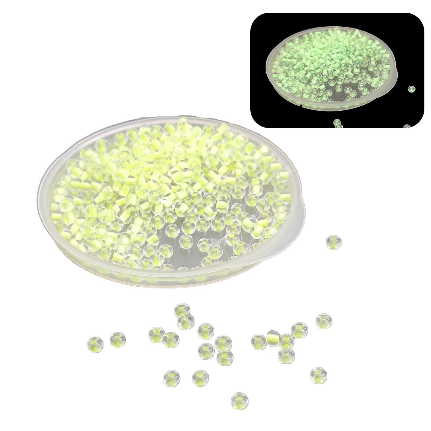 Glow In The Dark 11/0 Glass Seed Beads 2 MM (960 Pieces, 8 Colors x Each 120 Pieces) Hole:1 MM Seed Mixed Colors For Jewellery Making DIY Arts Crafts [ac-bds-00138-combo1]