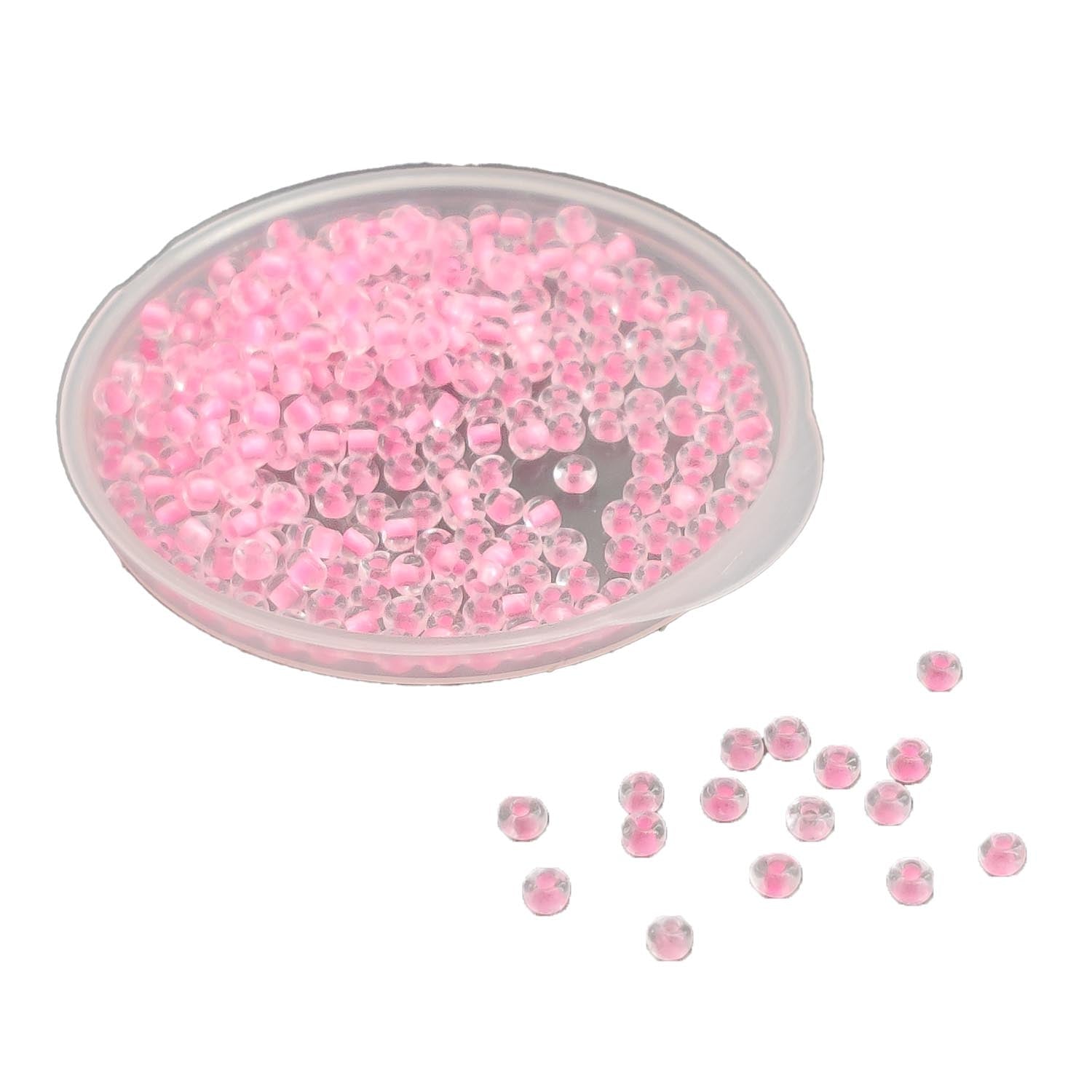 Glow In The Dark 11/0 Glass Seed Beads 2 MM (650+ Pieces) Hole:1 MM Seed Bloom Pink For Jewellery Making DIY Arts Crafts [ac-bds-00138-m6]