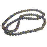 Premium Plated Glass Beads 7.5x8.5 MM (1 String, 100+ Beads) Hole:1 MM Round Purple Rainbow For Jewellery Making DIY Arts Crafts [ac-bds-00149-m5]