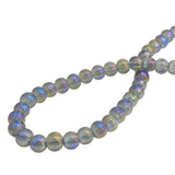 Premium Plated Glass Beads 7.5x8.5 MM (1 String, 100+ Beads) Hole:1 MM Round Purple Rainbow For Jewellery Making DIY Arts Crafts [ac-bds-00149-m5]