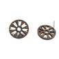 Wooden Stud Earring Bases With Tarnish Resistant 304-Stainless Steel Pins (4 Pieces) 17 MM Flower Walnut Wood Color For Jewellery Making [ac-jwlsupp-00030-m3]