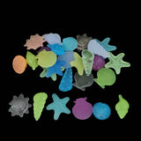 Acrylic Glow In the Dark Aquarium Sea Organism Shaped Stones (75+ Pieces) 2 to 3.5 CM Mixed Colors For Fish Tank Decoration Crafts [jefs-embelshcabo-00007-m3]