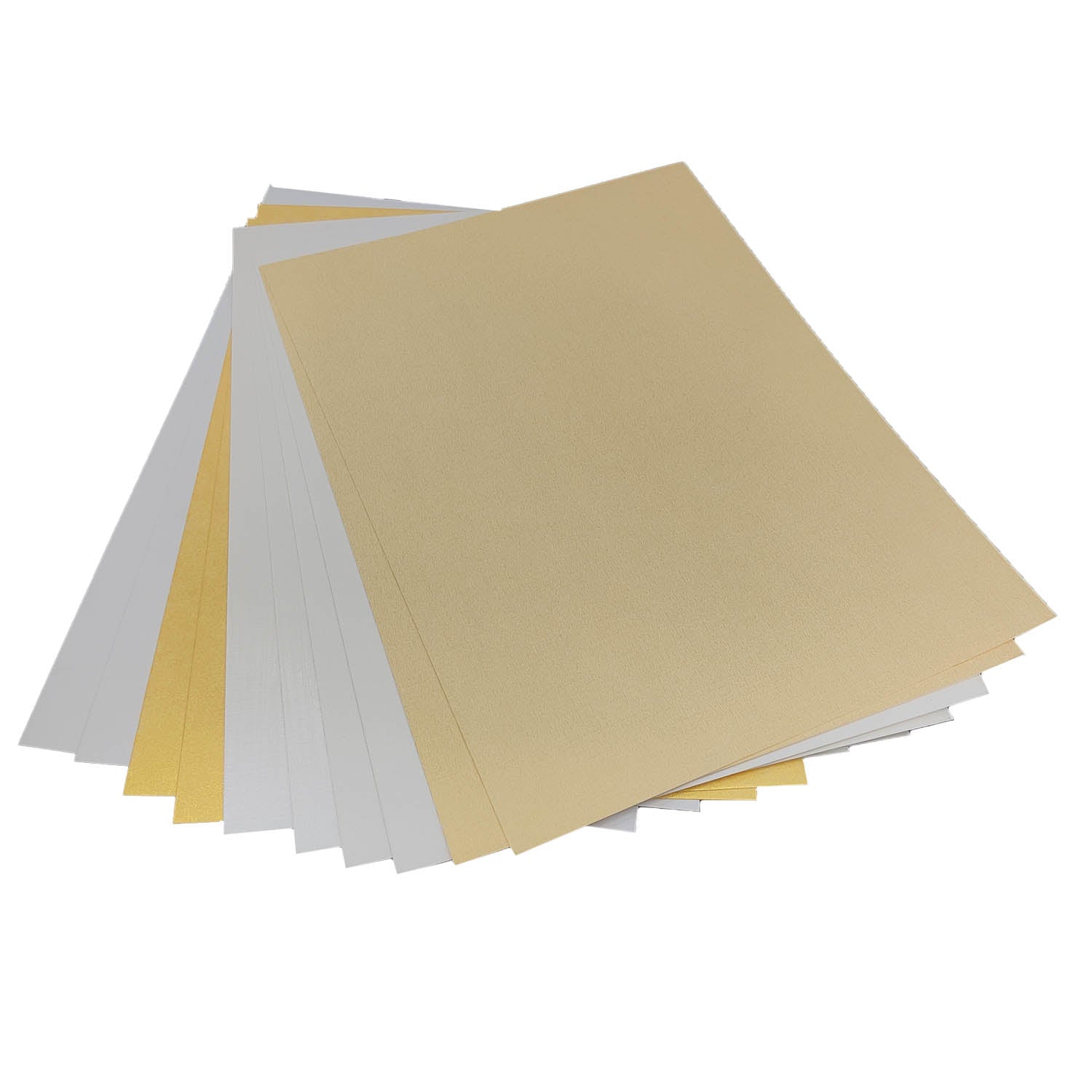 Textured Papers Metallic Case Binding (10 Sheets, Silver Gold Mixed Patterns, 230 to 250 GSM, A4 Size) For Art & Crafts Invitation Tags Brochures