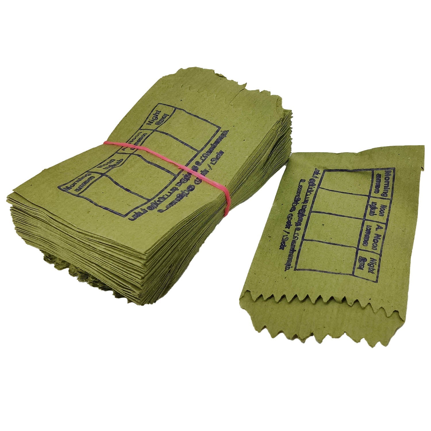 Medical Prescription Printed Paper Covers Packing Pouches Brown For Tablets Medicines Pills