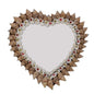 Handcrafted Sea Shell Crafts Wall Mirror Gifts Home Decoration Heart 35x35x3 CM (1 Piece) [ac-artifctcrfts-00031-m3]