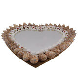 Handcrafted Sea Shell Crafts Wall Mirror Gifts Home Decoration Heart 35x35x3 CM (1 Piece) [ac-artifctcrfts-00031-m3]