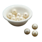 Glass Pearl Beads With Plastic (16MM, 20 Pieces) White For Jewellery Making Crafts Sewing, 50 Grams Wt [ac-bds-00035-16mm]