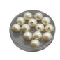 Glass Pearl Beads With Plastic (18 MM, 25+ Pieces) White For Jewellery Making Crafts Sewing, 100 Grams Wt [ac-bds-00035-18mm]