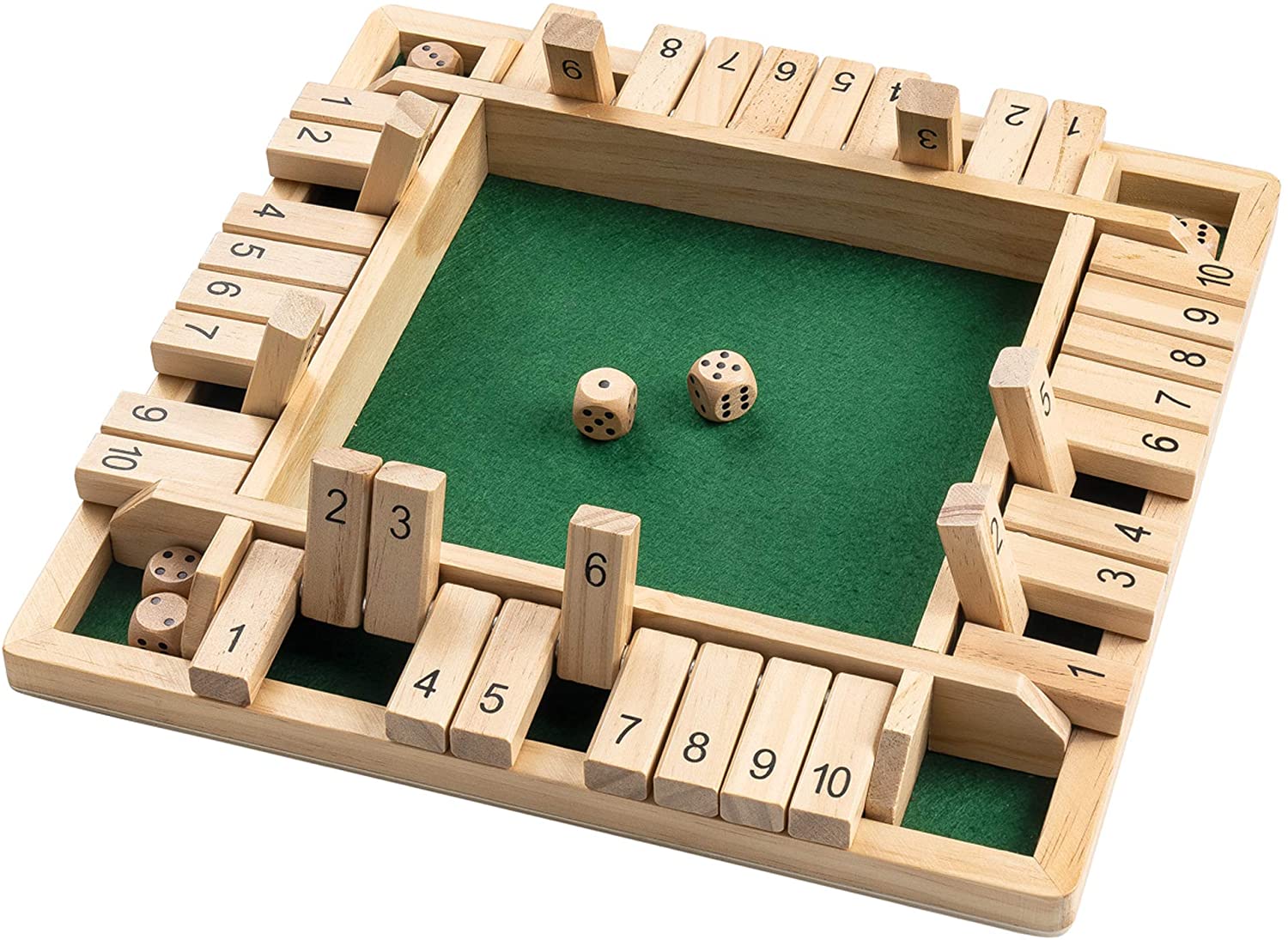 Wooden Shut The Box Family Board Games With 8 Dice For Kids And Adults Fun Entertainment Party Educational Math Skills Teaching [ac-gmetoy-00005-m1]