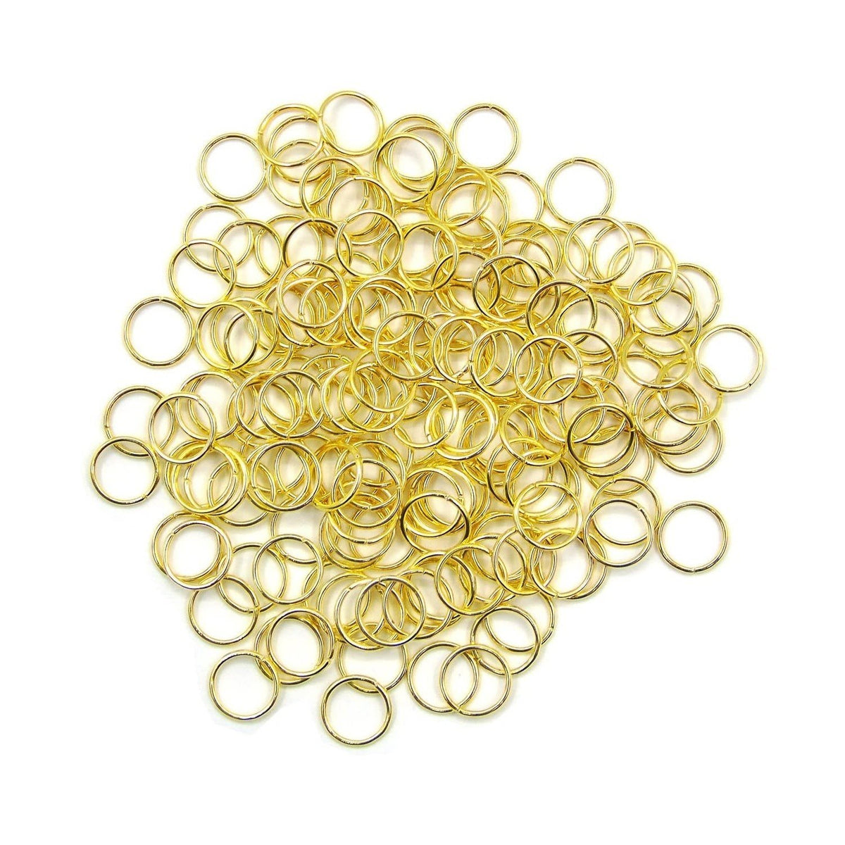 Metal Iron Jump Rings 10x0.7mm Round Gold Color (Pack of 10 grams, 100 pieces) For Jewellery Making Crafts [ac-jwlsupp-00015-m2-sub1]