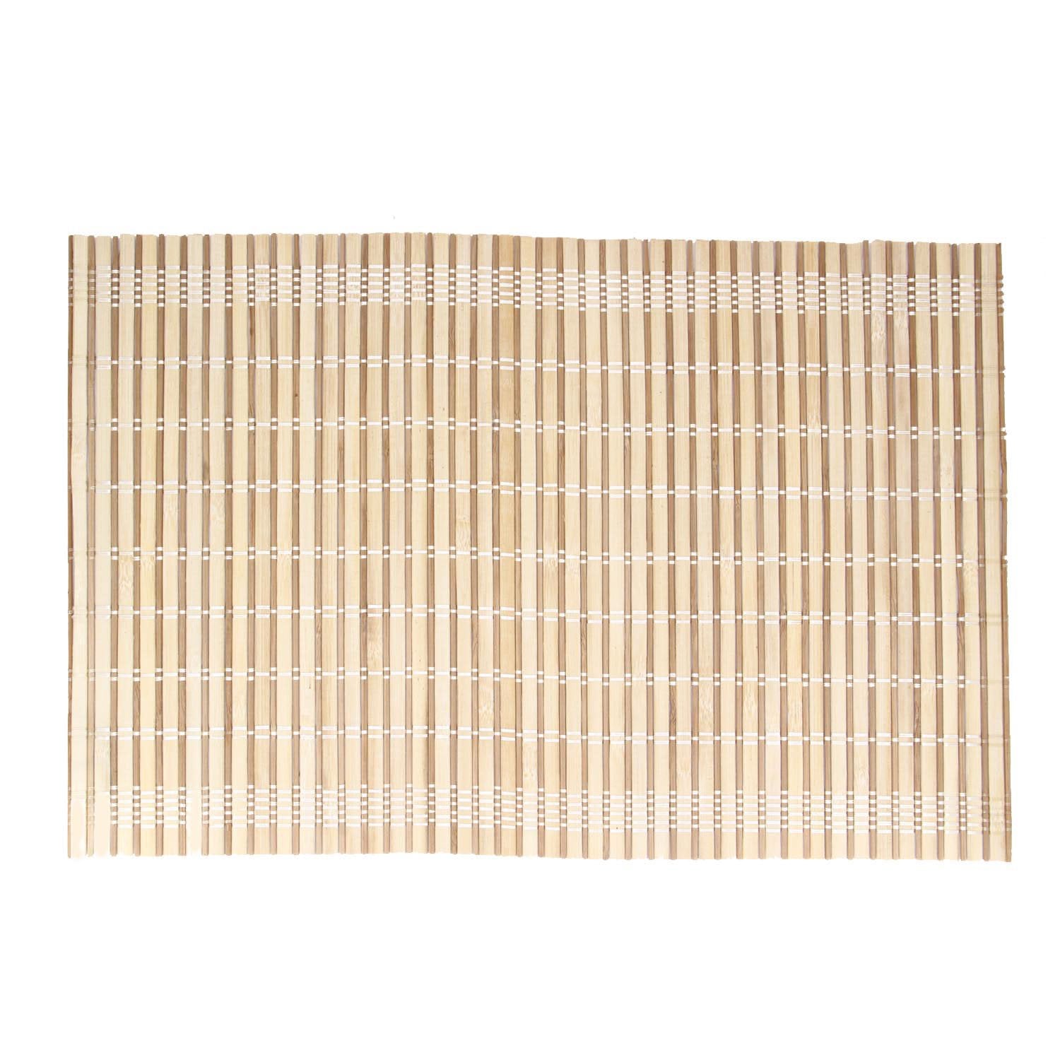 Bamboo Lace Wooden Reversible Table Mats For Dining Table 45x30cm Rectangle (Pack of 1) [Beige] [ac-lfstylnaccs-00007-m7]