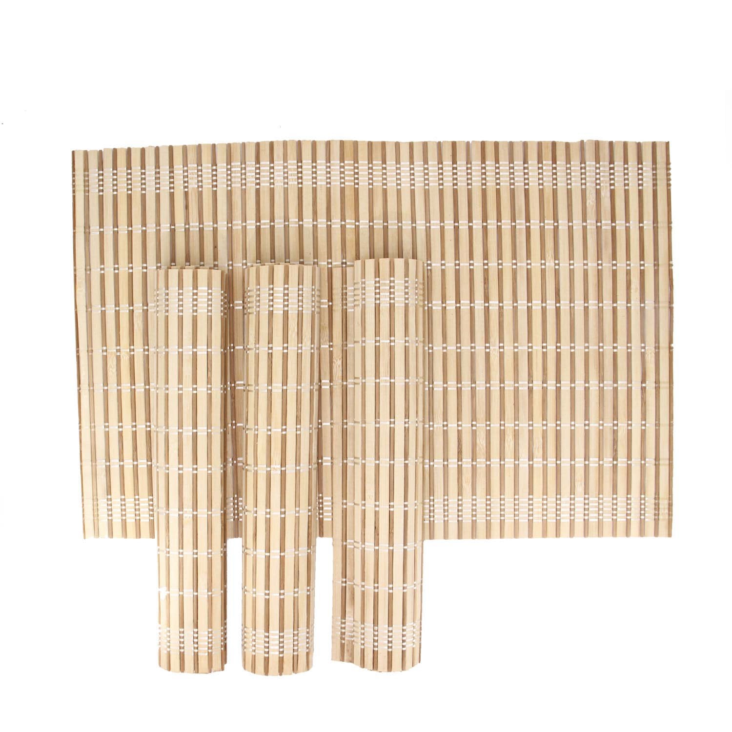 Bamboo Lace Wooden Reversible Table Mats For Dining Table 45x30cm Rectangle (Pack of 1) [Beige] [ac-lfstylnaccs-00007-m7]