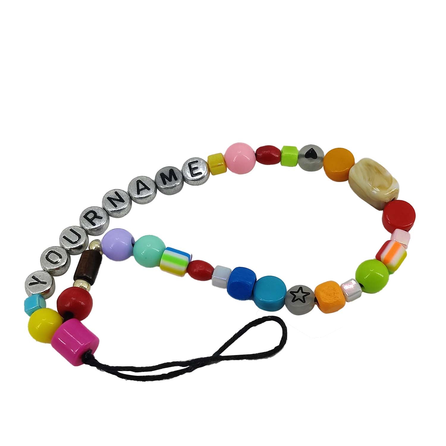 Beaded Phone Lanyard Wrist Chain Strap Holder for Women Girls Keychain Accessory Cute Anti-Lost Bag Multipurpose Silver Decoration Glow In The Dark