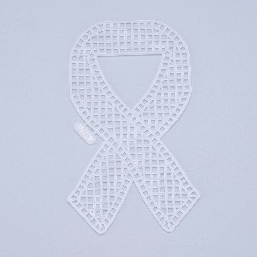 Embroidery Canvas Mesh Plastic Sheets 4.5x2.5 Inch (1 Piece) Hole 4x4mm Bowknot White For Cross Stitching DIY Knitting Crochet Crafts [ac-sewsupp-00006-m7]