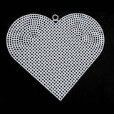 Embroidery Canvas Mesh Plastic Sheets 6x6.5 Inch (1 Piece) Hole 4x4mm Heart White For Cross Stitching DIY Knitting Crochet Crafts [ac-sewsupp-00006-m9]