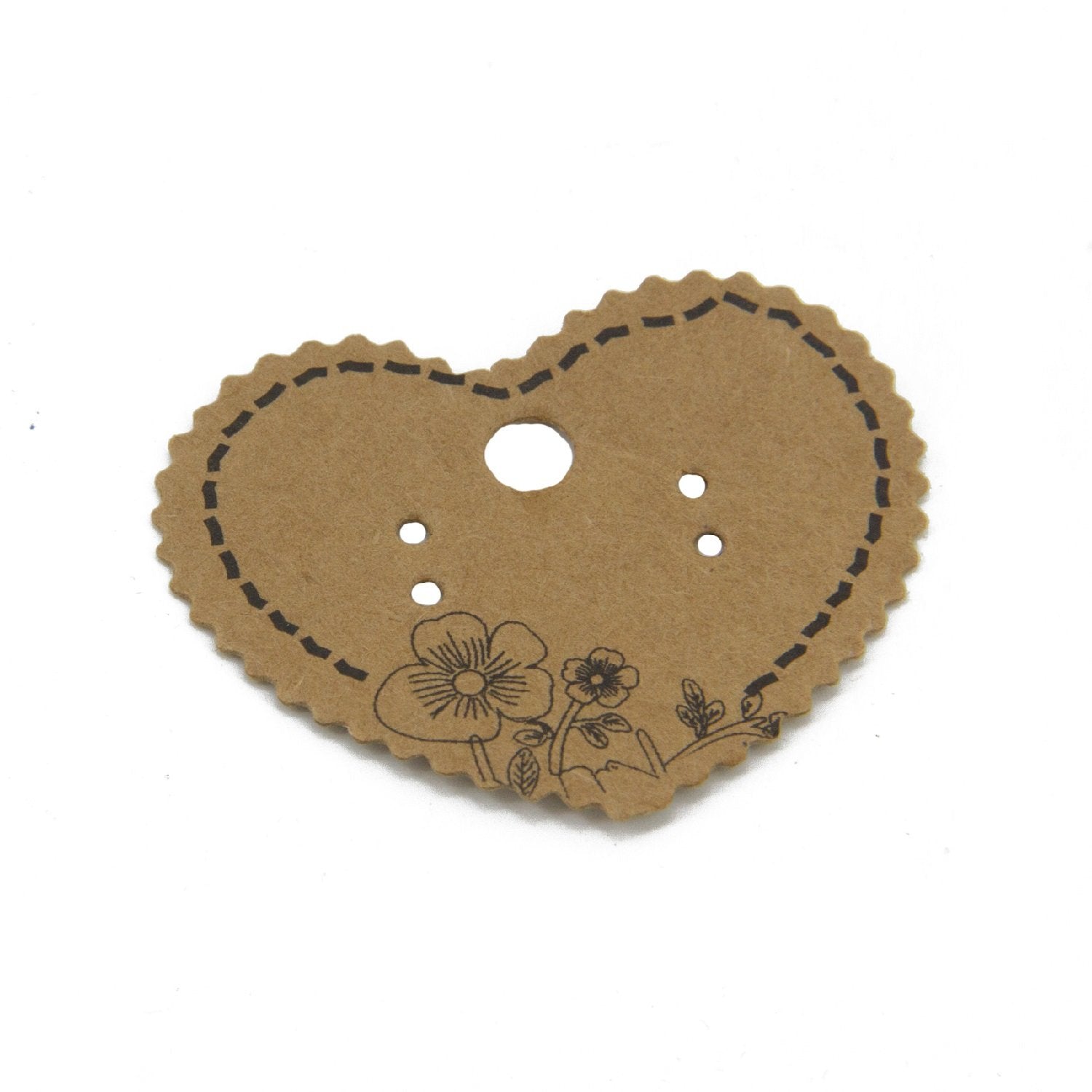 Paper Designer Jewellery Earring Display Cards 5x4.5cm Heart Brown (Pack of 25 Pieces) [jefs-dispcrdtool-00002-m15]