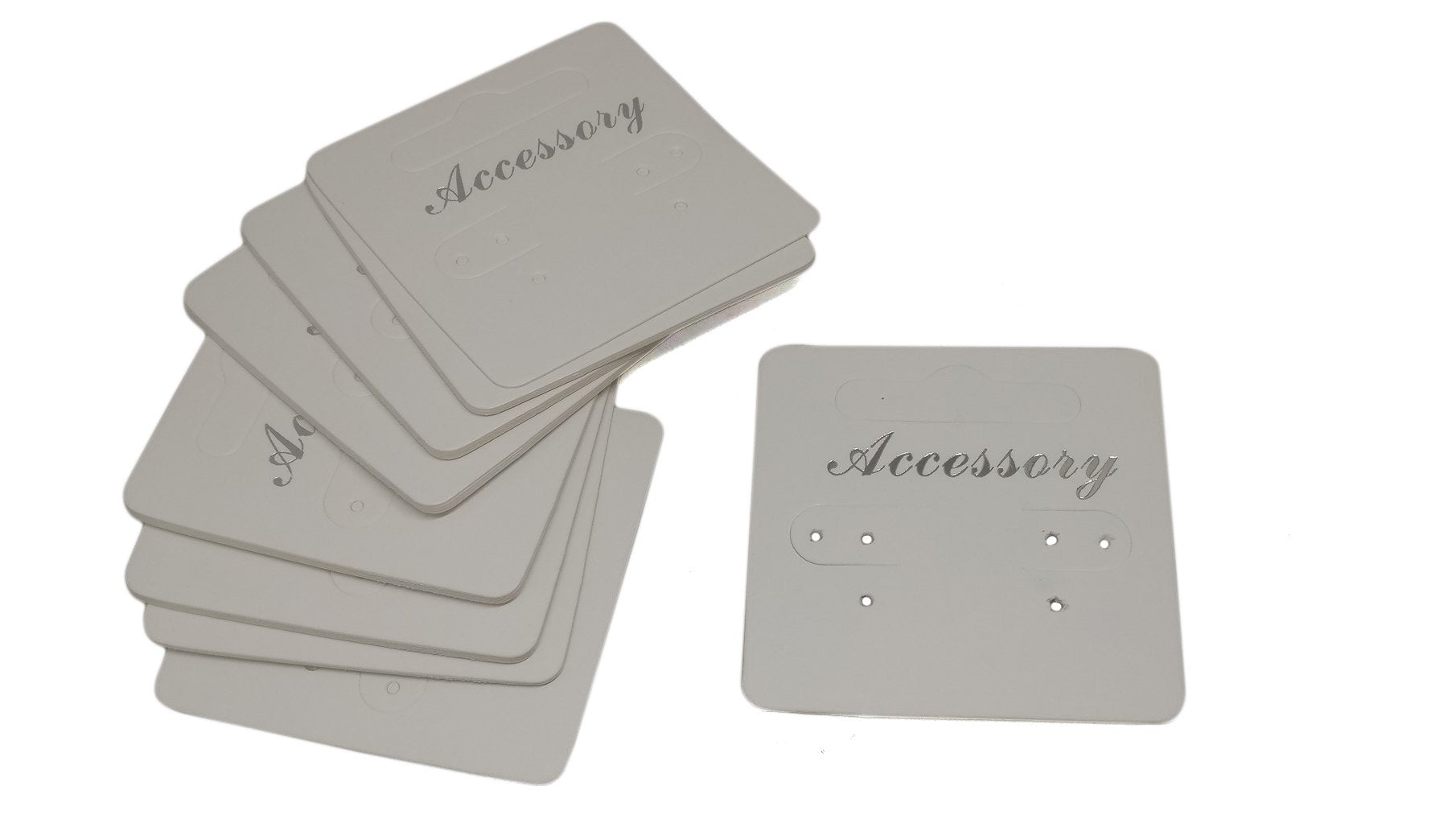 Paper Earring Display Cards 5x5cm Rectangle White (Pack of 50 Pieces) [jefs-dispcrdtool-00002-m7]