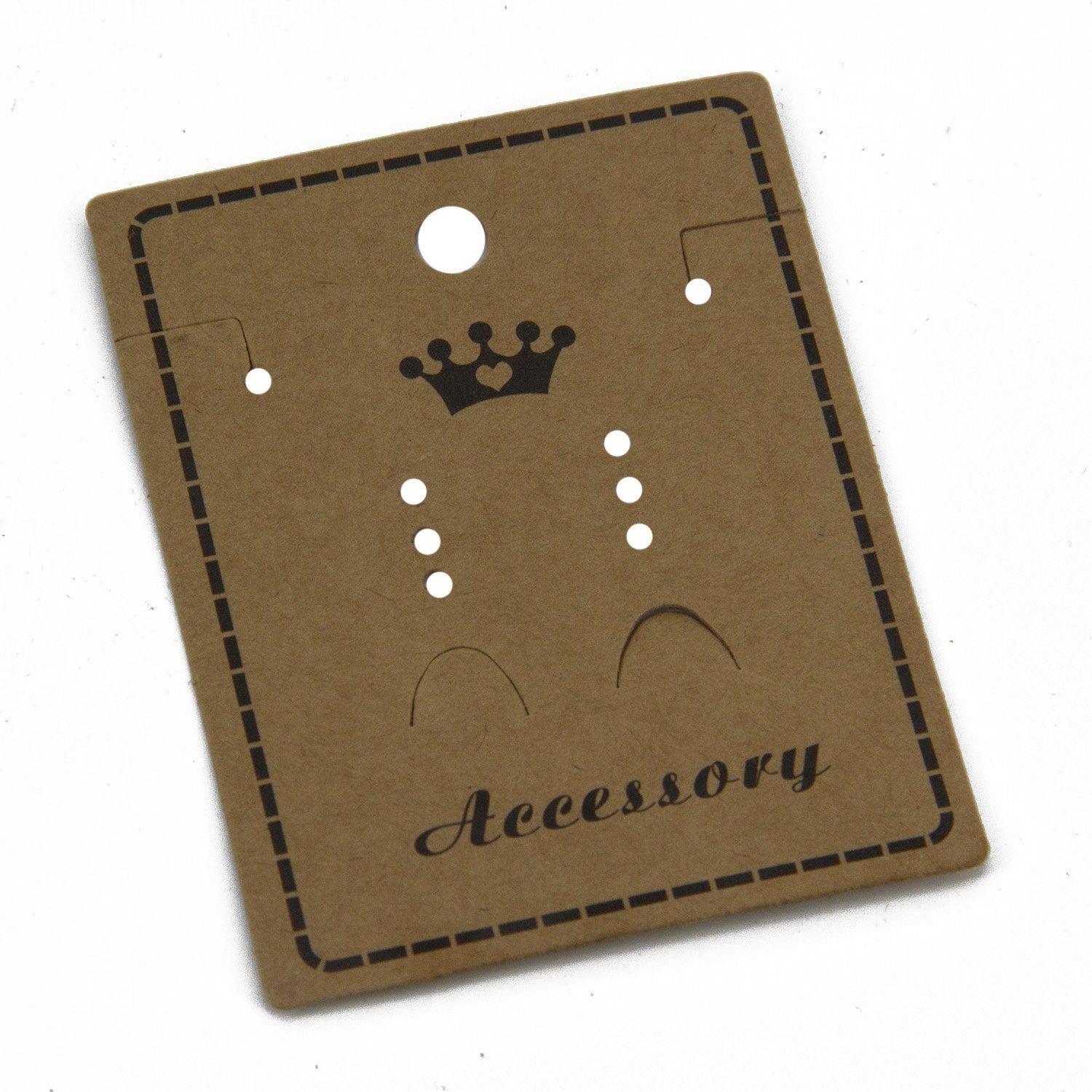 Paper Designer Jewellery Earring Display Cards 7.8x5.5cm Rectangle Brown (Pack of 25 Pieces) [jefs-dispcrdtool-00002-m9]