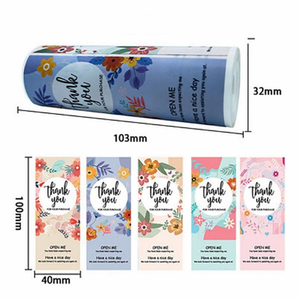 Paper Stickers 10x1.5 Inch / 10x3.75 CM (1 Roll, 150 Stickers) Thank You Printed Rectangle Multicolor Gift Packing Tags [jefs-dispcrdtool-00007-m29]