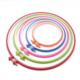 Acrylic Plastic Embroidery Hoop Ring Frame (6 PC Set) Sizes 5, 6, 7.5, 9, 10 Inch For Cross Stitching Art Sewing Painting Tool [jefs-dispcrdtool-00224-combo1]