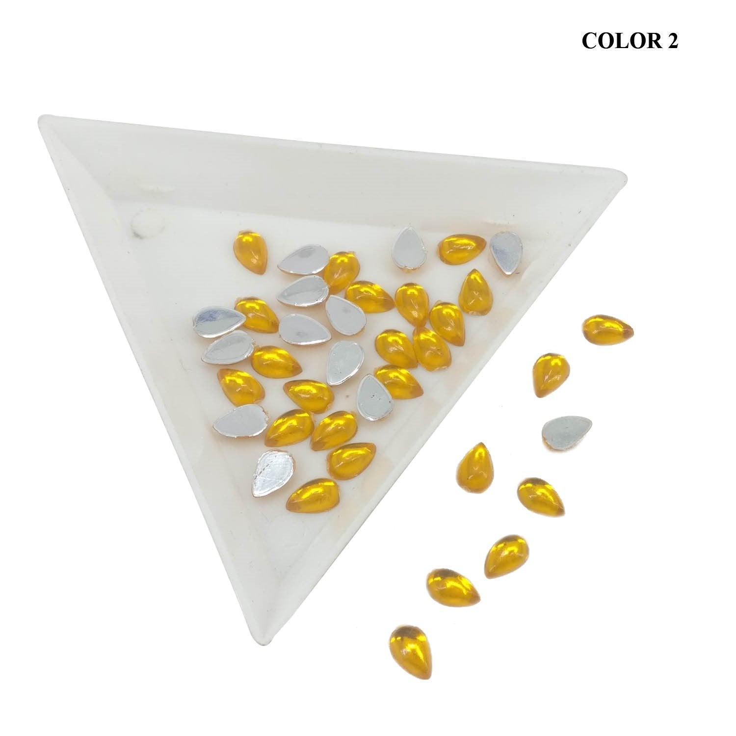 Imitation Kundan Stones Flat Back Acrylic 6.3x4.1x2mm Drop For Jewellery Making Sewing Embroidery Garment Embellishments [jefs-embelshcabo-00123]