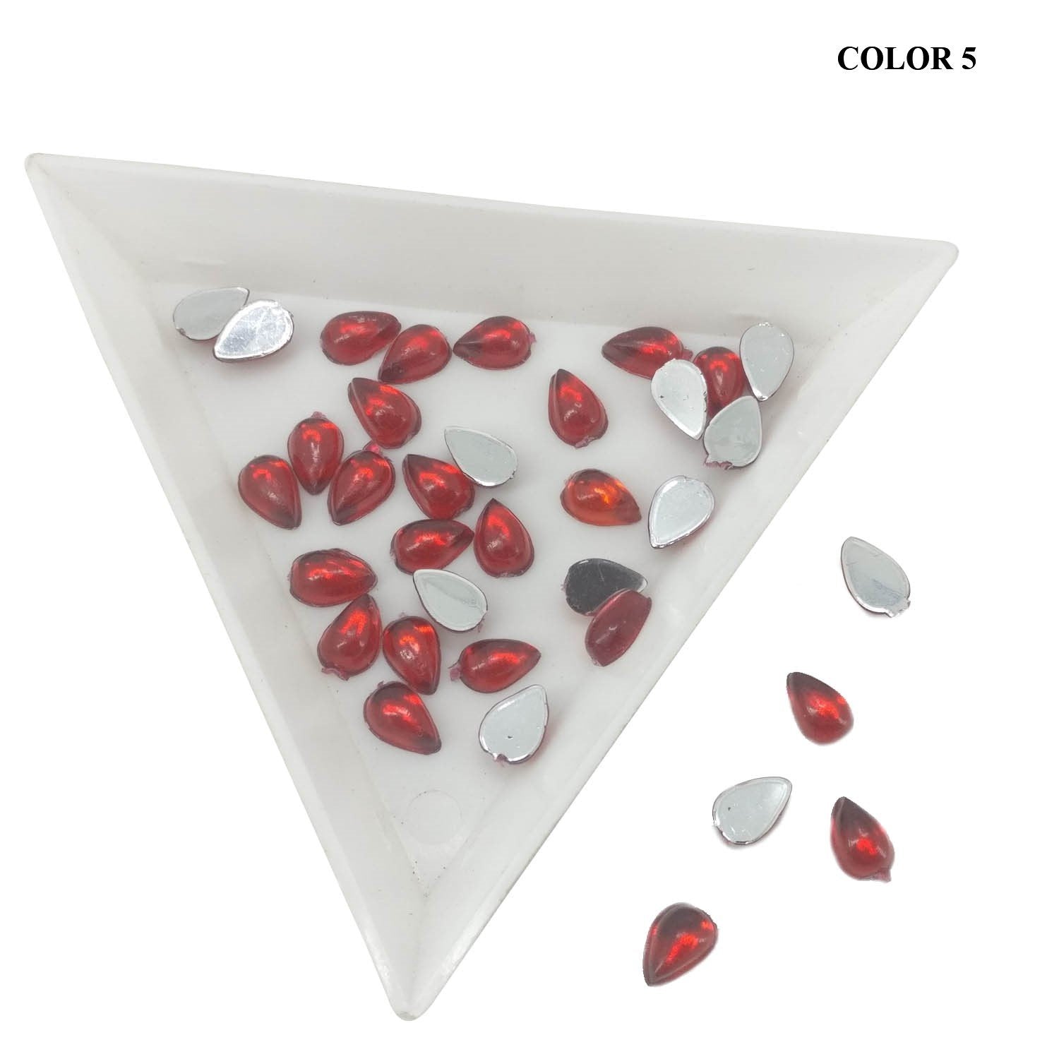 Imitation Kundan Stones Flat Back Acrylic 6.3x4.1x2mm Drop For Jewellery Making Sewing Embroidery Garment Embellishments [jefs-embelshcabo-00123]