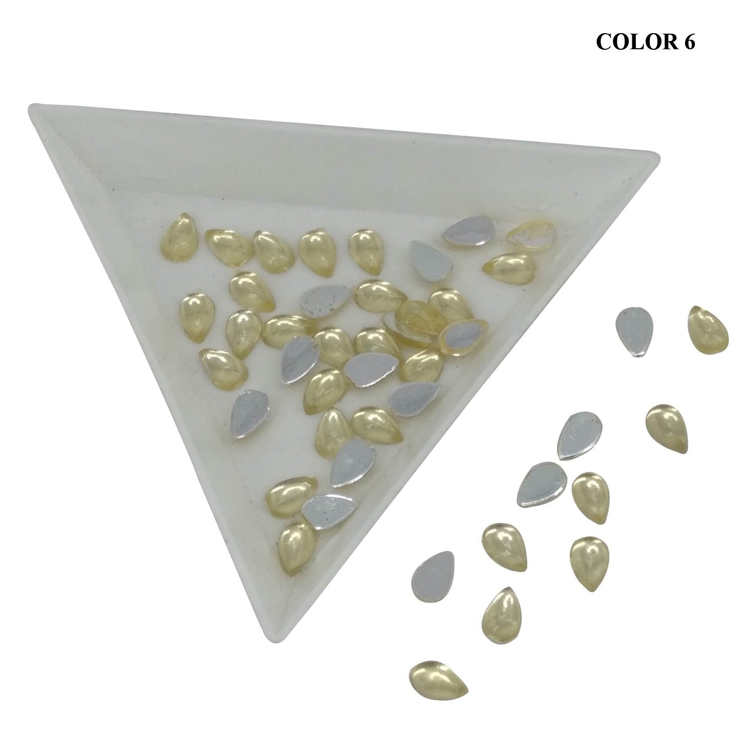 Imitation Kundan Stones Flat Back Acrylic 6.3x4.1x2mm Drop For Jewellery Making Sewing Embroidery Garment Embellishments [jefs-embelshcabo-00123]