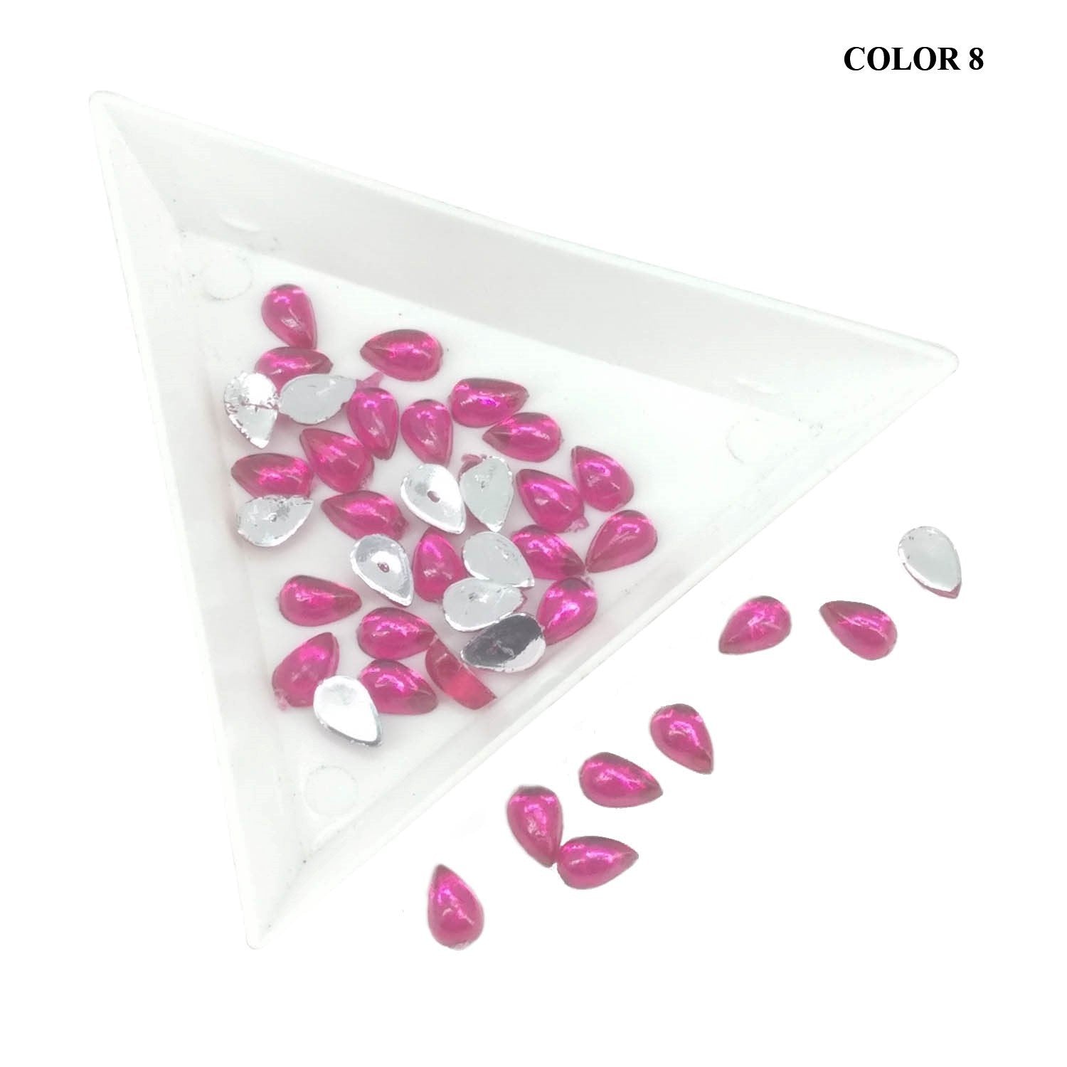 Imitation Kundan Stones Flat Back Acrylic 6.3x4.1x2mm Drop For Jewellery Making Sewing Embroidery Garment Embellishments [jefs-embelshcabo-00123]