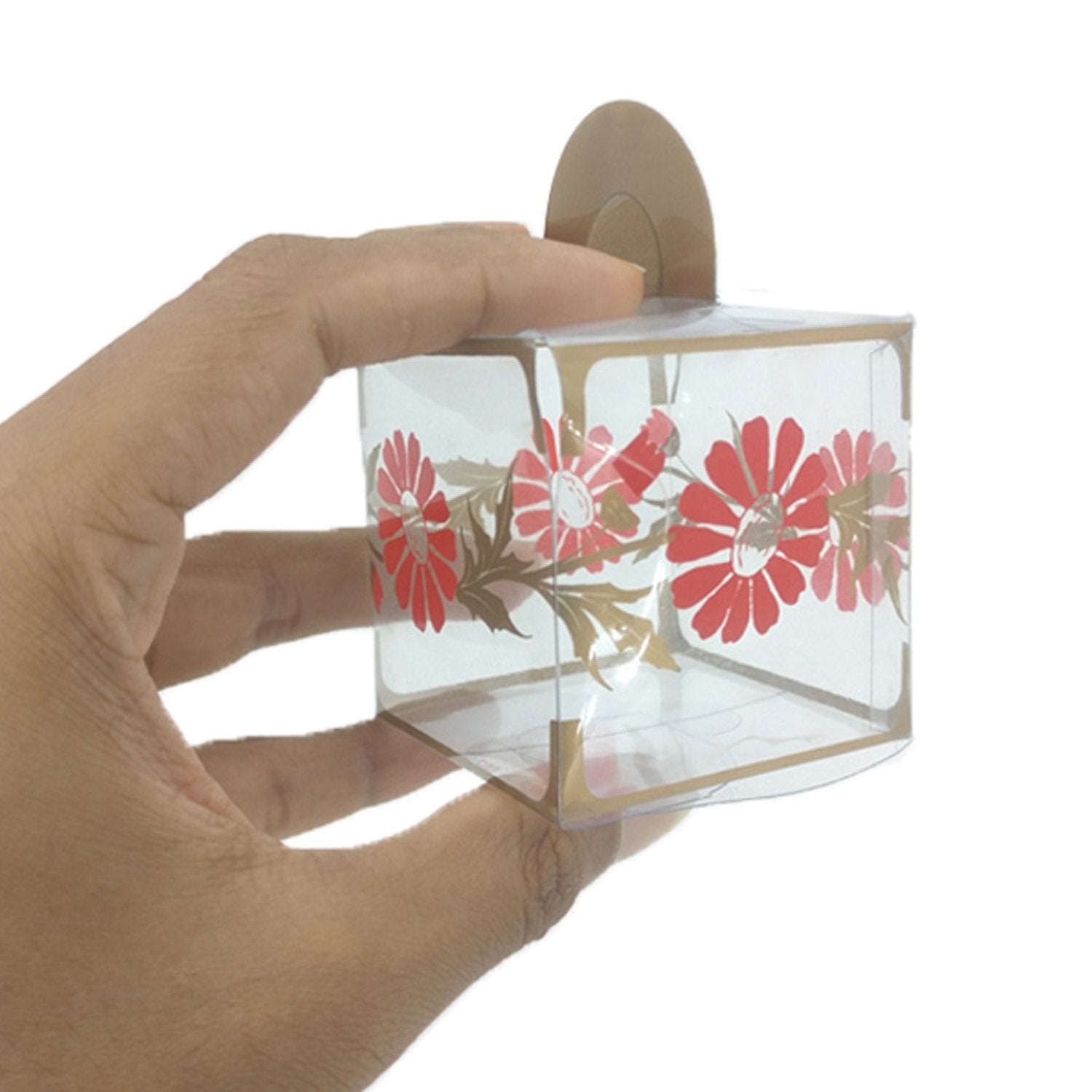 Small Chocolate Cookie Candie Packing Plastic Gift Boxes (Pack of 5) 5x5 CM (2x2 Inch) [jefs-giftbagbox-00059-m1]