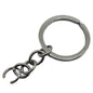 Keychain Making Premium Quality Steel Ring Base With Chain (Pack of 5 pieces) 24mm Dia Round Silver Color