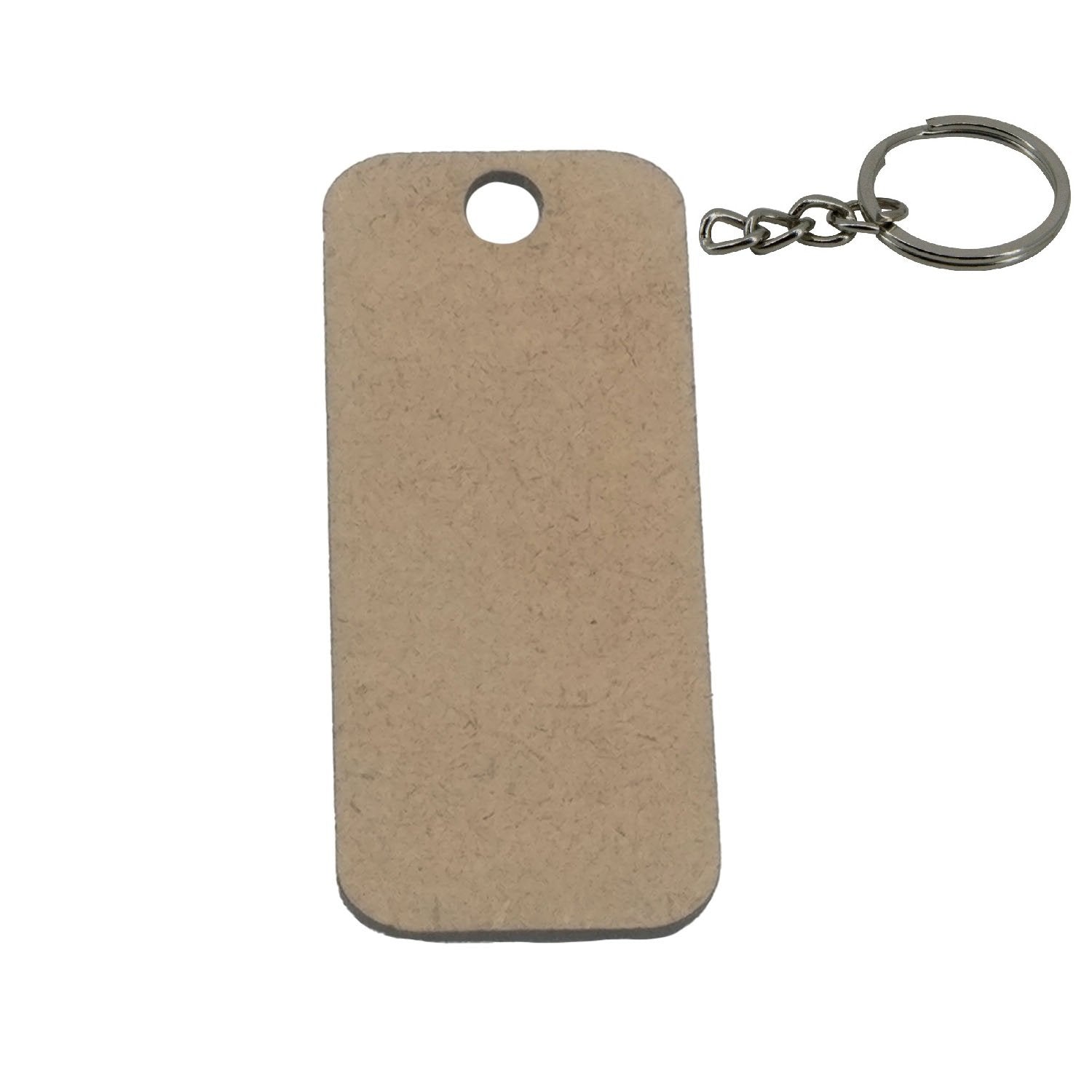 MDF Key Chain Bases With Steel Rings For DIY Painting Crafts [jefs-gnrlcrftsupp-00057]