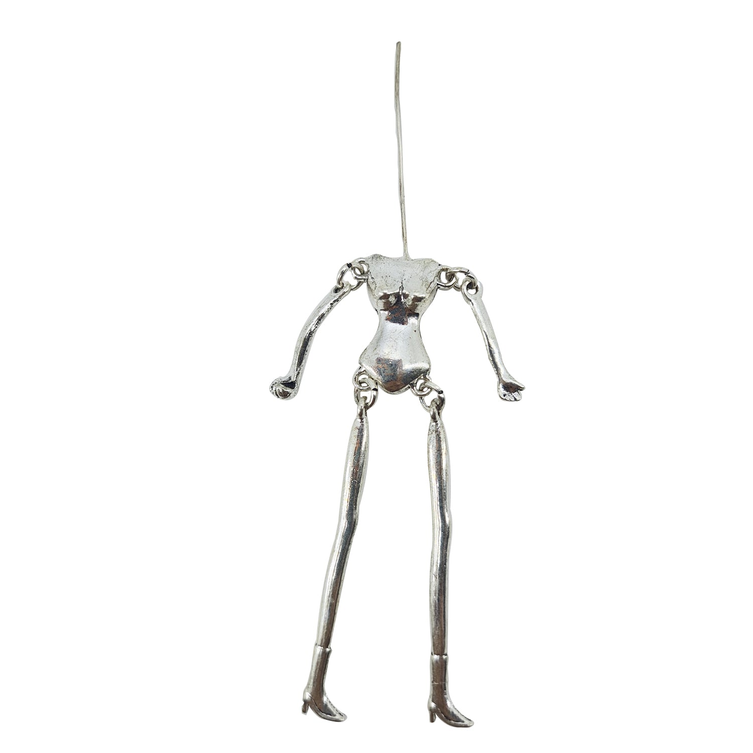 Metal Alloy Human Body Skeleton 11 CM (1 Piece) Antique Silver Color For DIY Toy Doll Making