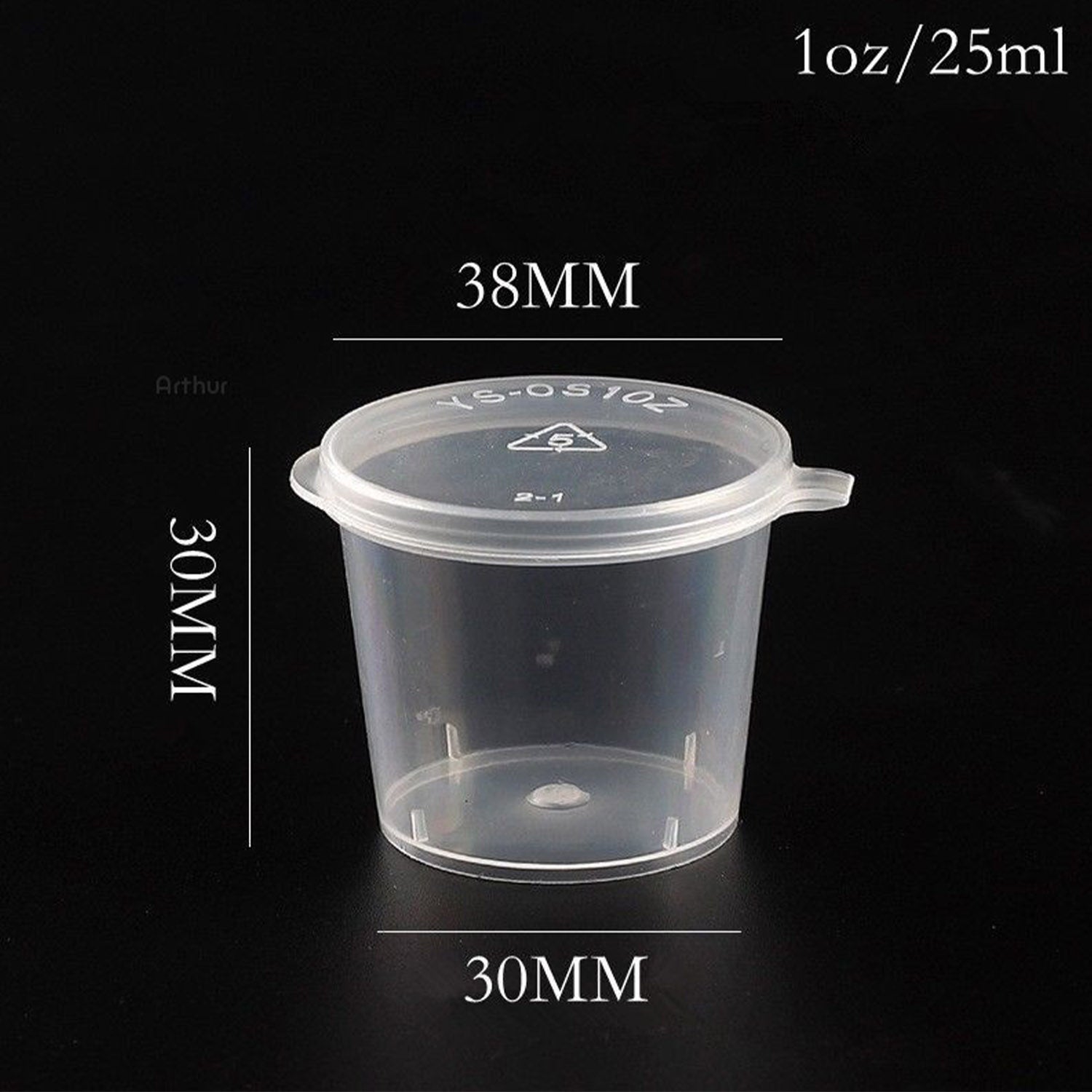 Small Polypropylene Plastic Containers With Spoon (Set of 10, Capacity 25 ML) 3.8x3 CM (1.5x1.2 Inch) Leak Proof With Lid For Ketchup Sauce Jam Cream Sampling [jefs-pack-boxnsupp-00153-combo1]