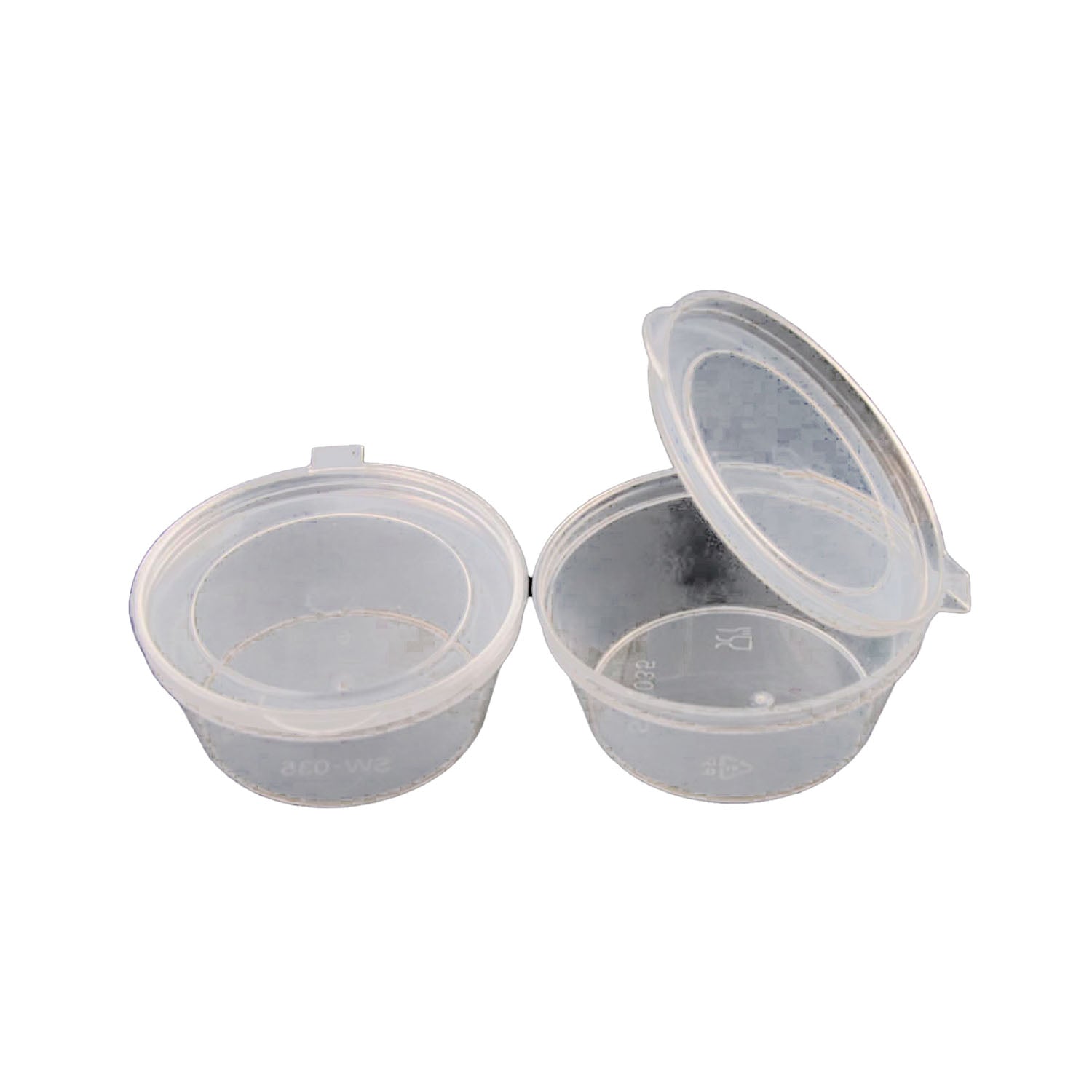 Small Polypropylene Plastic Containers With Spoon (Set of 10, Capacity 50 ML) 6x4.5x3 CM (2.25x1.75x1.2 Inch) Leak Proof With Lid For Ketchup Sauce Jam Cream [jefs-pack-boxnsupp-00153-combo2]