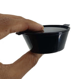 Small Polypropylene Plastic Containers With Spoon (Set of 10, Capacity 50 ML) 6x4.5x3 CM Black Leak Proof With Lid For Ketchup Sauce Jam Cream [jefs-pack-boxnsupp-00153-combo5]