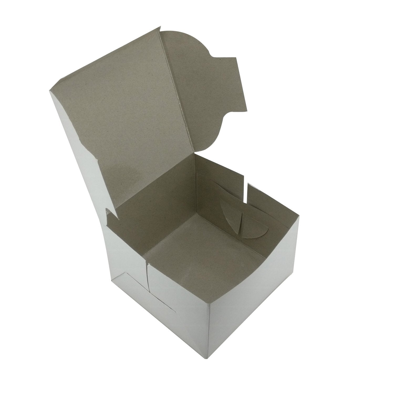 Cake Pastry Packing Paper Boxes (5 Pieces) 2 Cakes Capacity 10x10x7.5 CM (4x4x3 Inch) White [jefs-pack-boxnsupp-00155-m2]