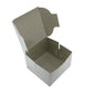 Cake Pastry Packing Paper Boxes (5 Pieces) 2 Cakes Capacity 10x10x7.5 CM (4x4x3 Inch) White [jefs-pack-boxnsupp-00155-m2]