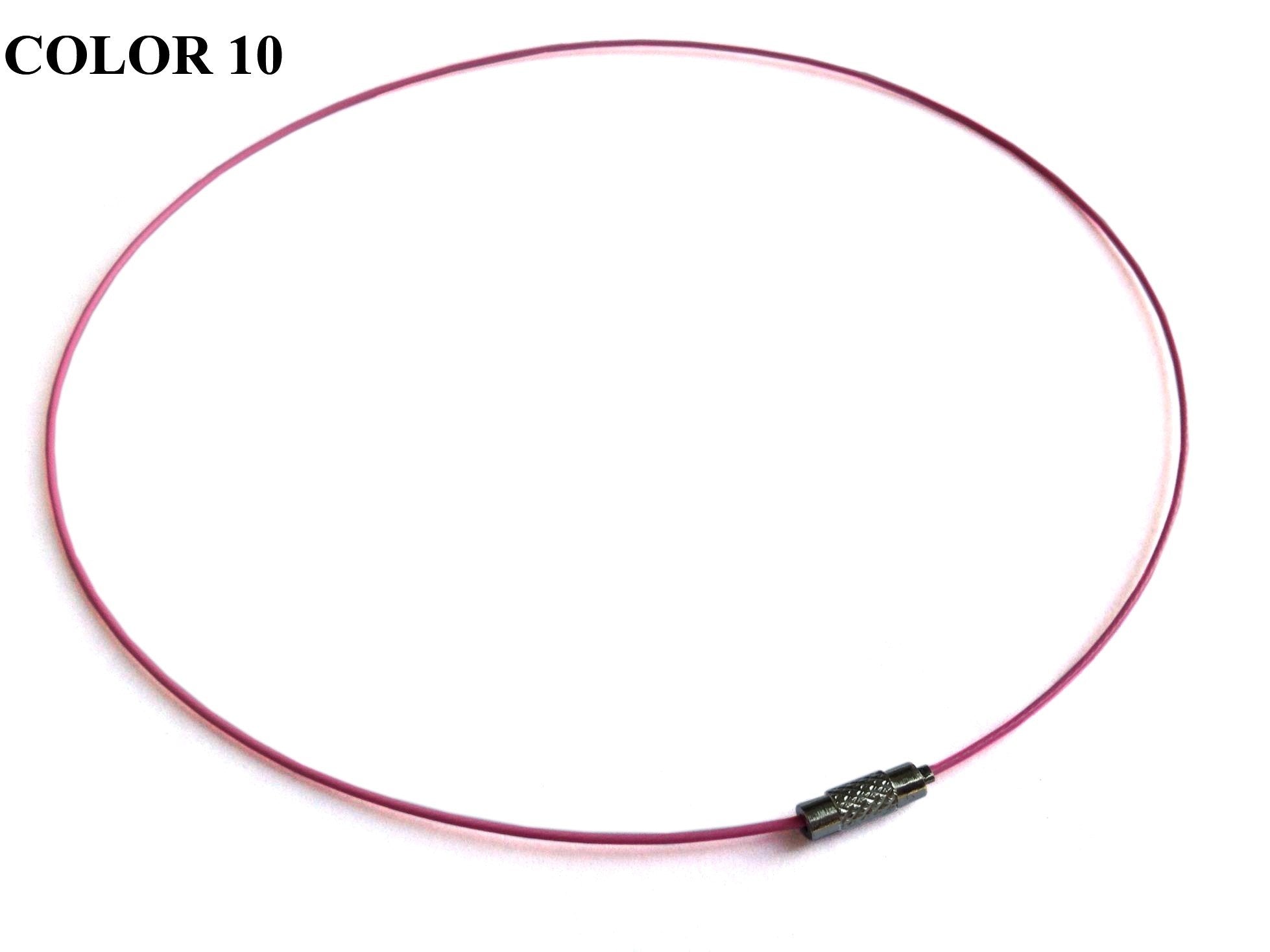 Choker Necklace Jewellery Making Steel Cords 1mm 17inch Circle [jefs-stringlace-00479]