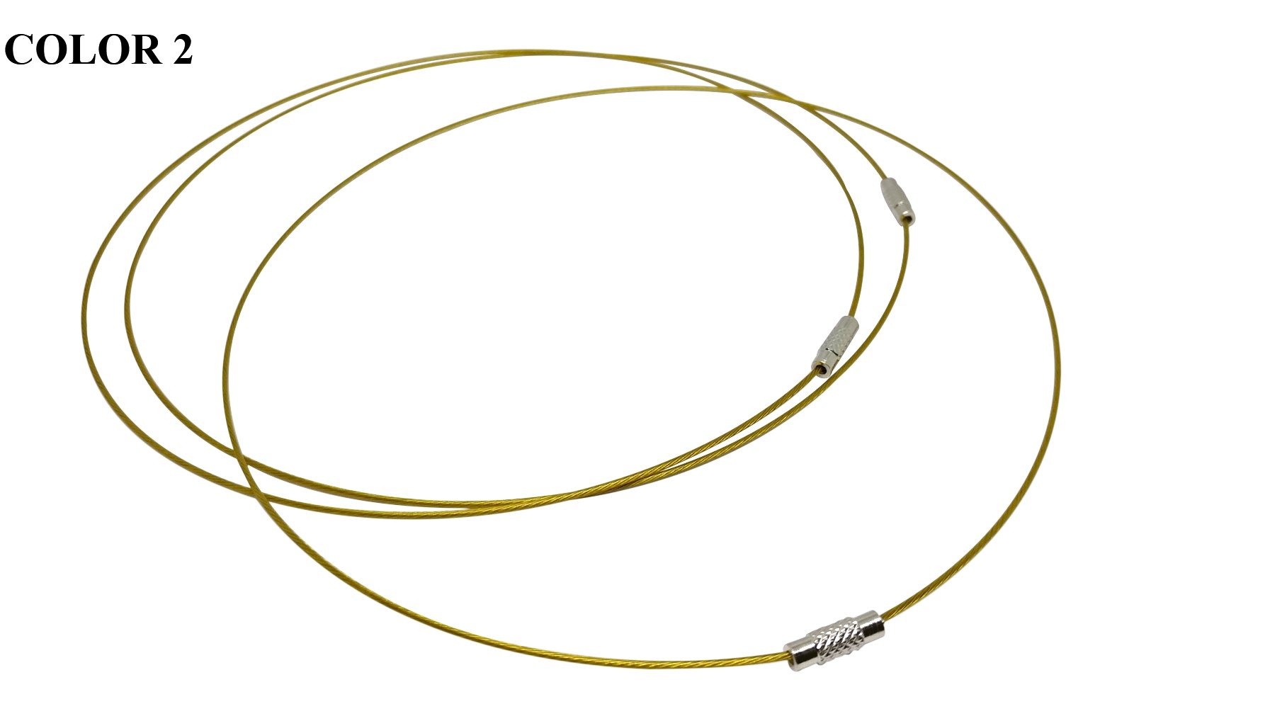 Choker Necklace Jewellery Making Steel Cords 1mm 17inch Circle [jefs-stringlace-00479]